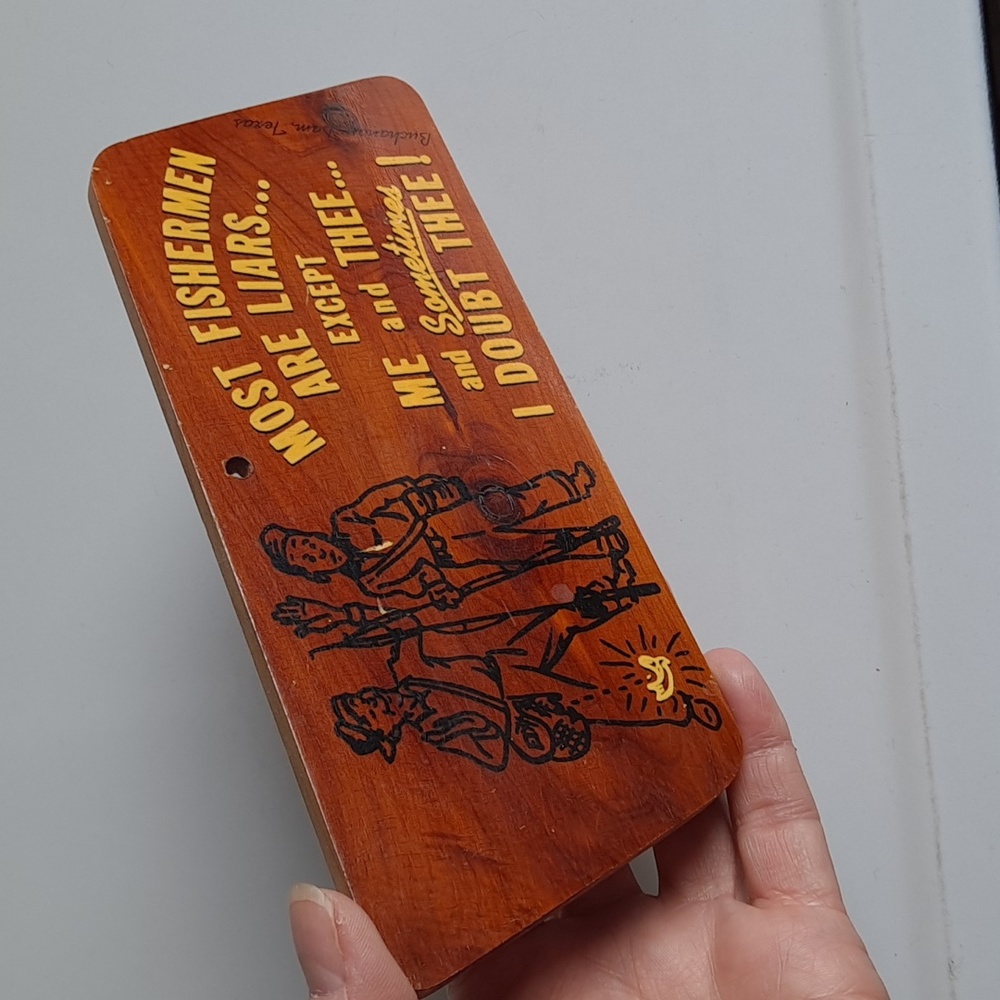 Vintage Fisherman Souvenir Plaque